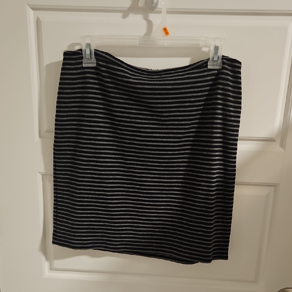 New York & Company Black and Gray Striped Mini Skirt